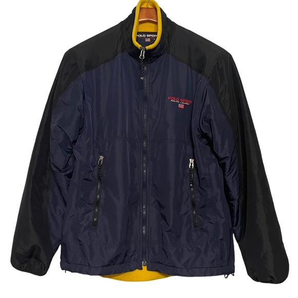 Polo Sport Ralph Lauren Fleece Lined Full Zip Blue Yellow Jacket Coat Size S - Picture 1 of 10